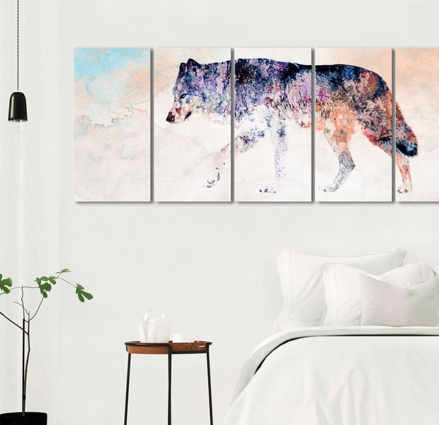 Stretched Canvas Animal Art - Lonely Wolf Narrow