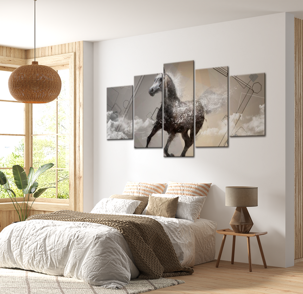Animal Canvas Wall Art - Modern Horse - 5 Pieces