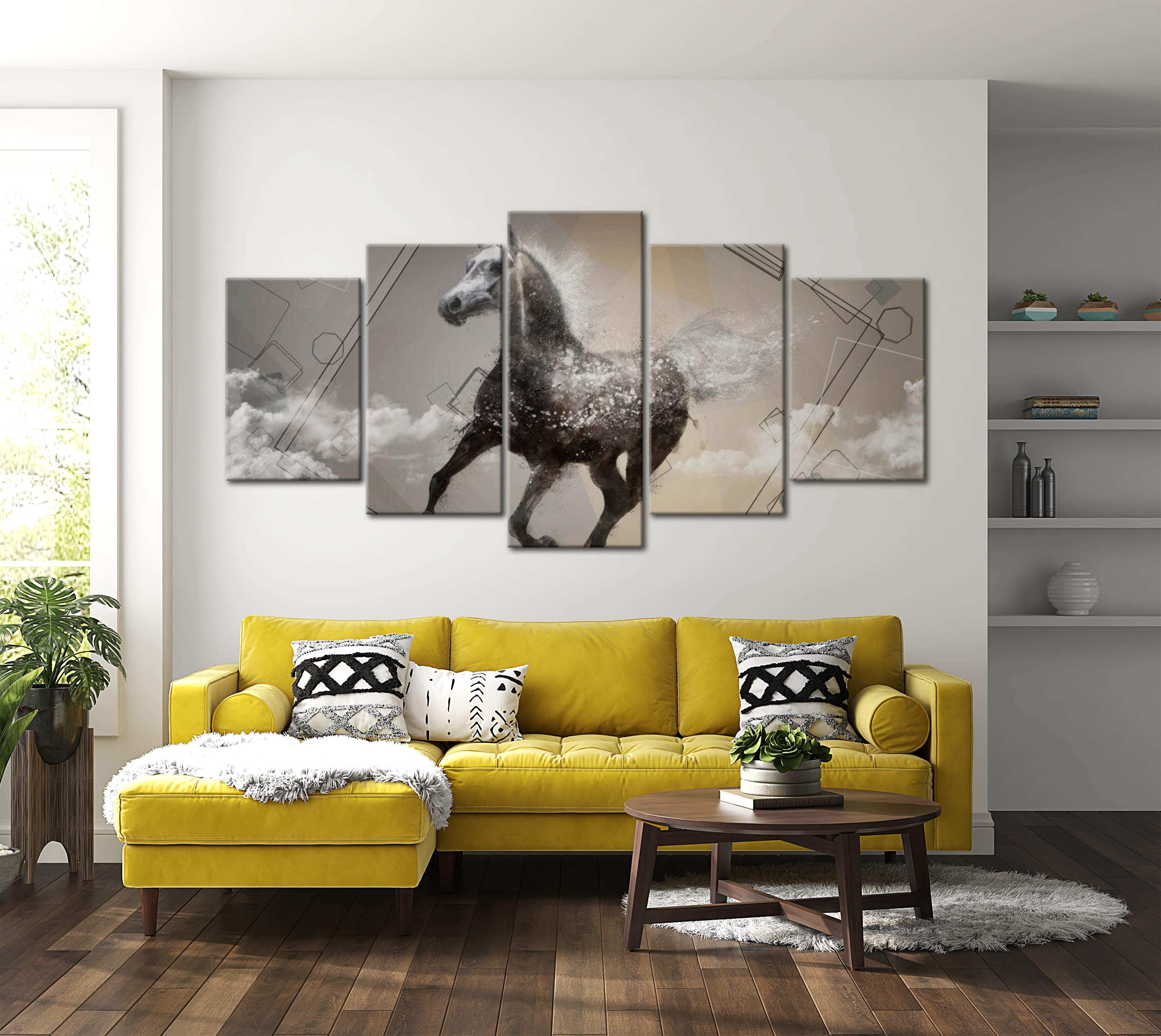 Stretched Canvas Animal Art - Fancy Gallop 40"Wx20"H