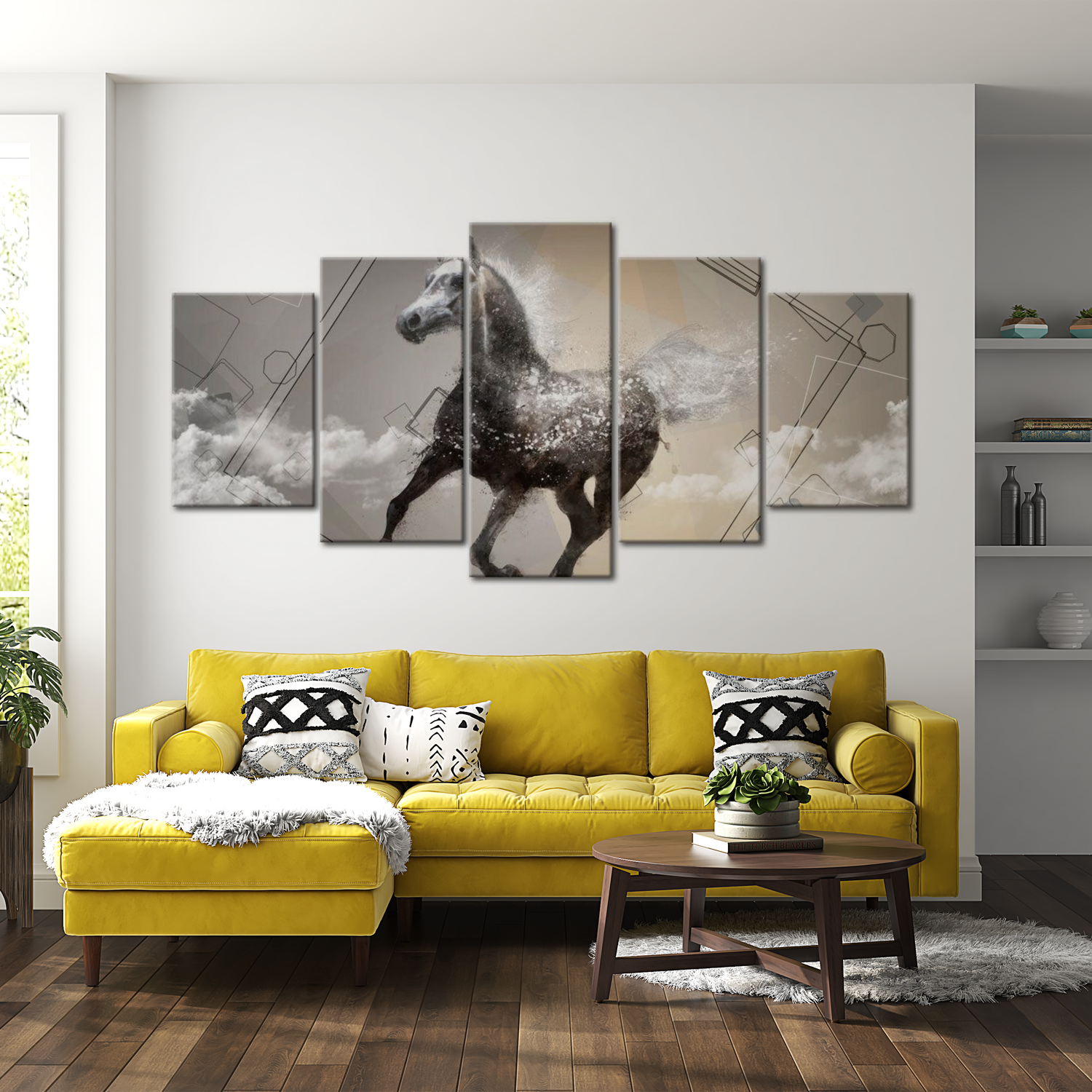 Stretched Canvas Animal Art - Fancy Gallop 40"Wx20"H