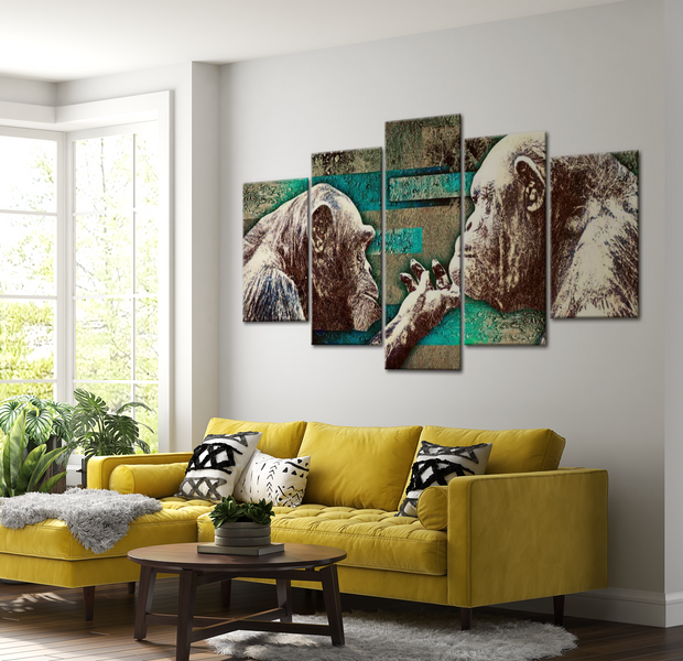Animal Canvas Wall Art - Monkey Friends - 5 Pieces