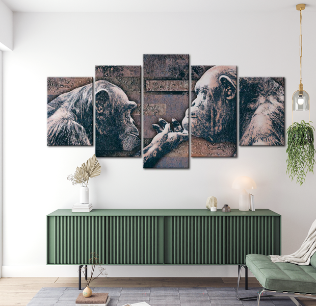 Animal Canvas Wall Art - Monkey Love - 5 Pieces