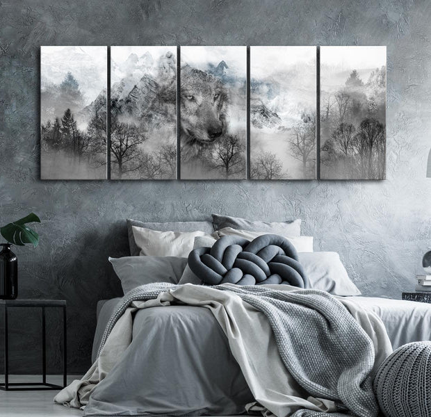 Stretched Canvas Animal Art - Mountain Predator Narrow