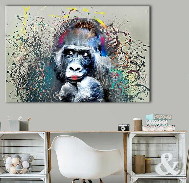 Stretched Canvas Animal Art - Music In My Head