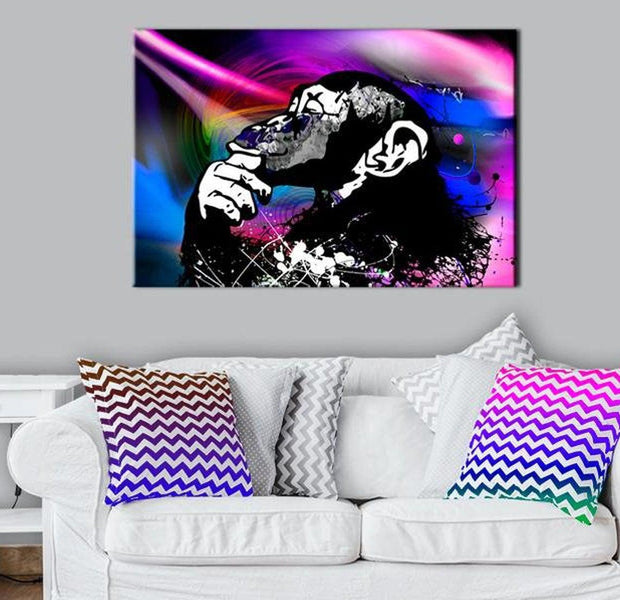 Stretched Canvas Animal Art - Neon Party