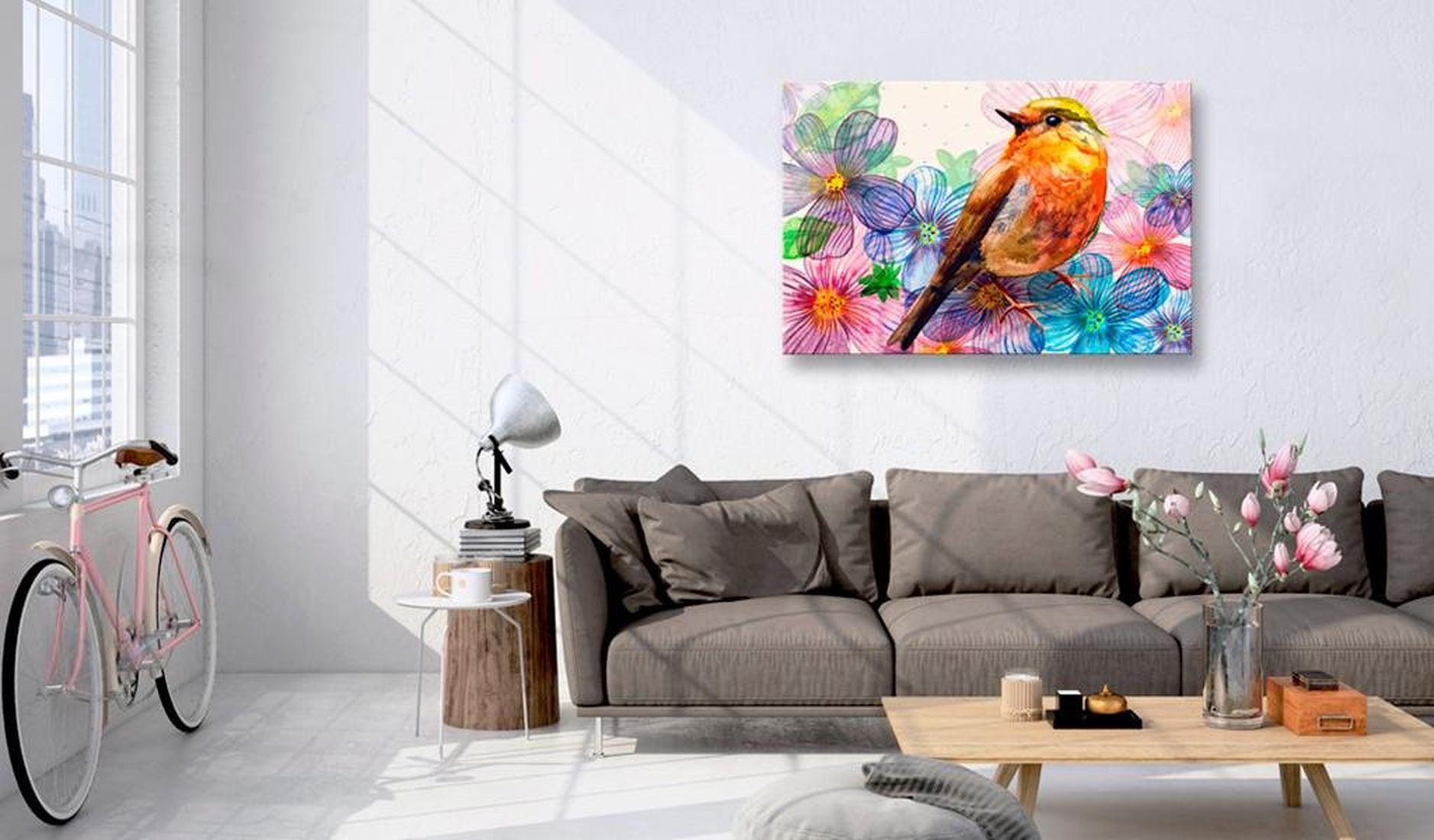 Stretched Canvas Animal Art - Nightingale Song