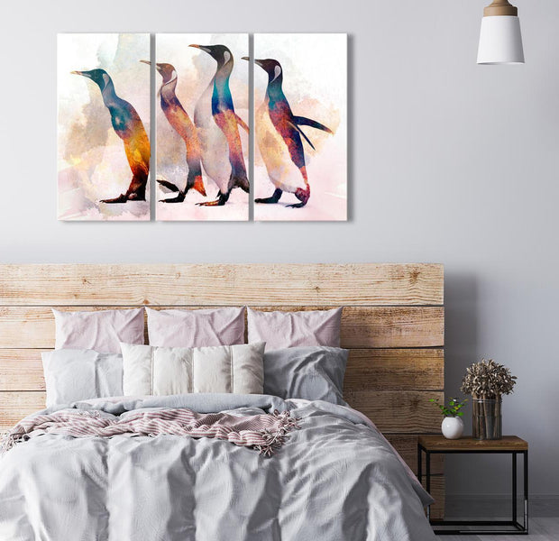 Stretched Canvas Animal Art - Penguin Wandering