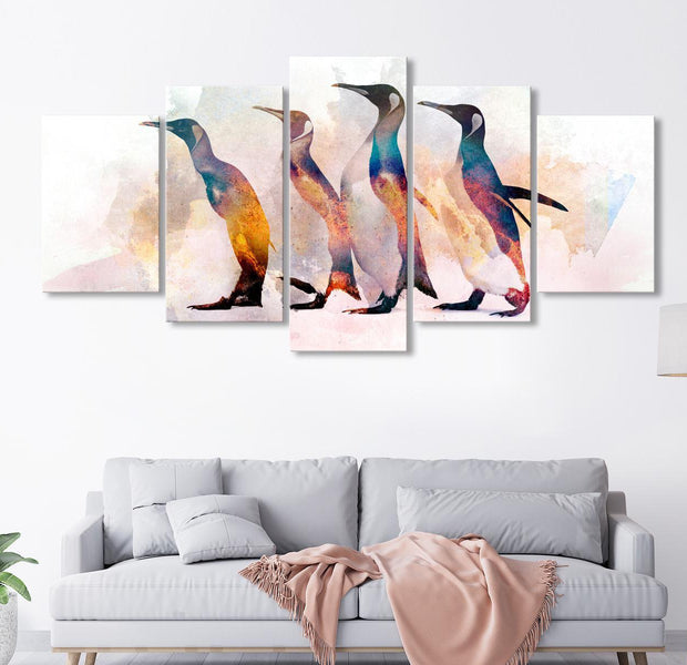 Stretched Canvas Animal Art - Penguin Wandering Wide
