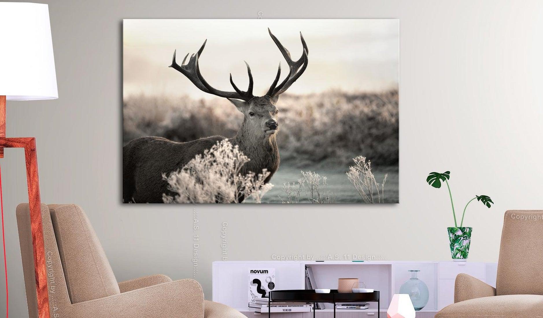 Stretched Canvas Animal Art - Powerful Horns