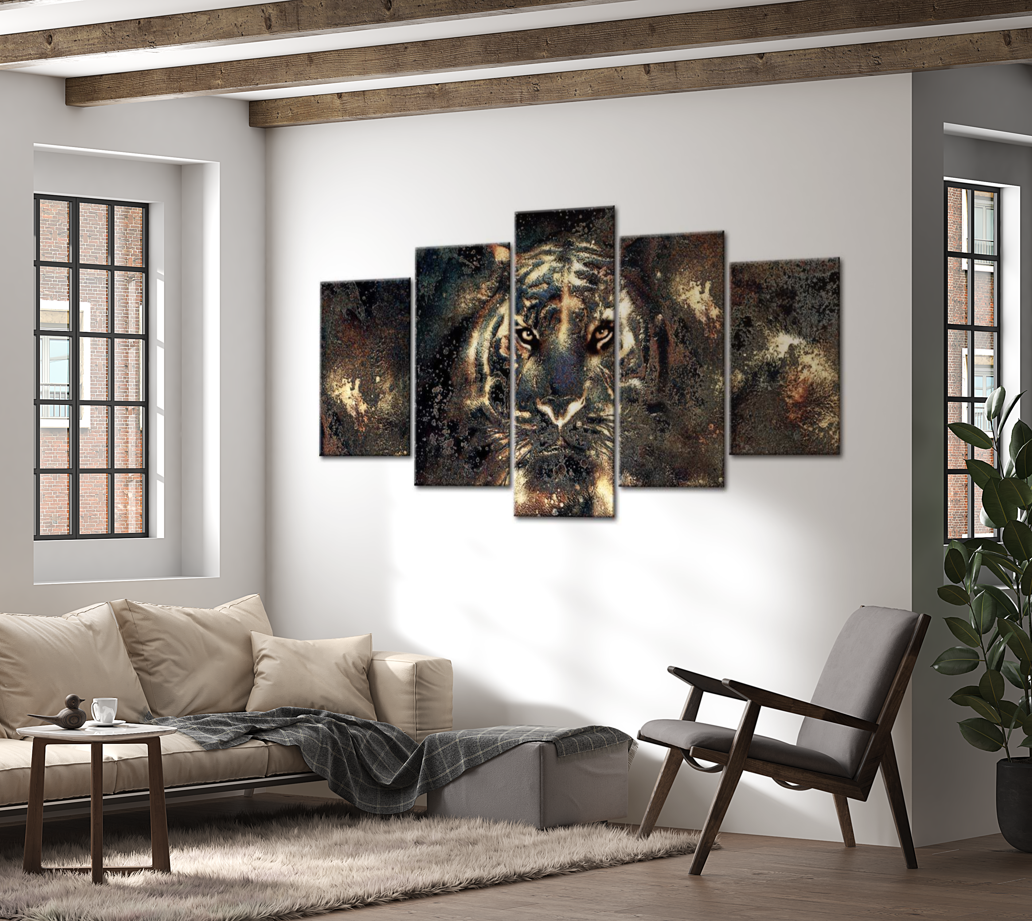 Animal Canvas Wall Art - Predatory Beauty - 5 Pieces