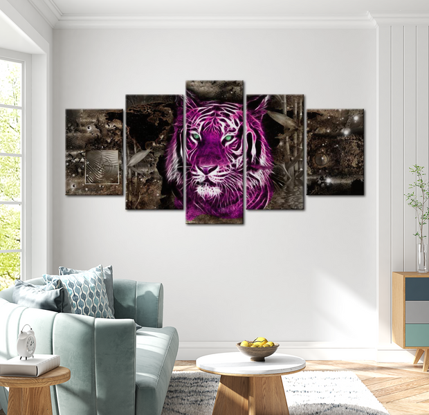 Animal Canvas Wall Art - Purple King - 5 Pieces