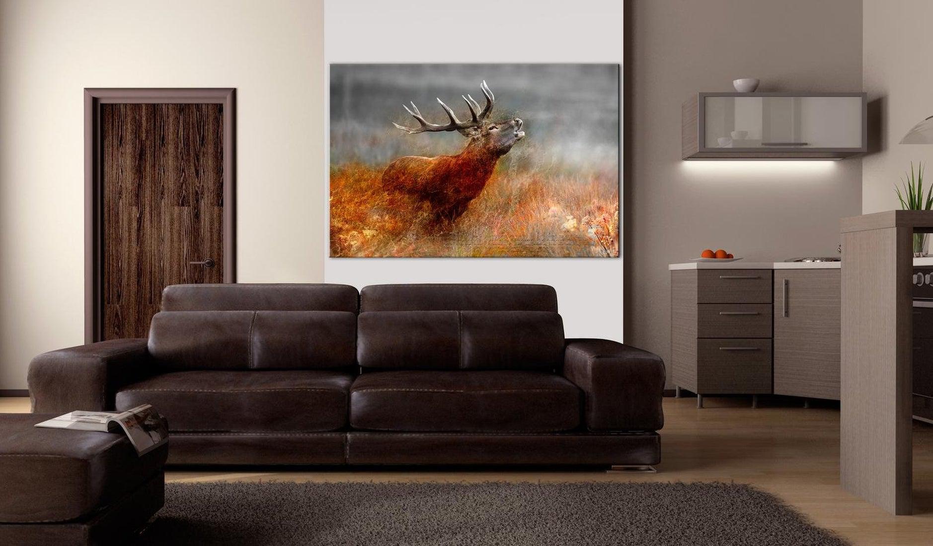 Stretched Canvas Animal Art - Roaring Deer