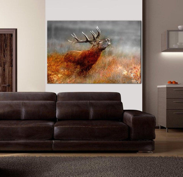 Stretched Canvas Animal Art - Roaring Deer