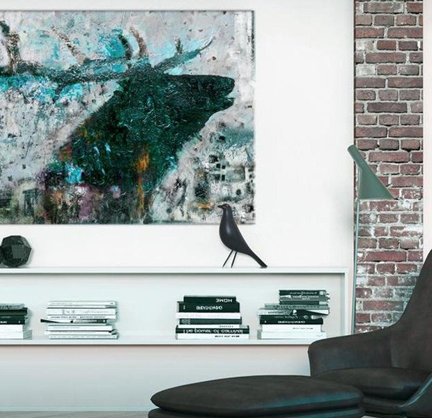 Stretched Canvas Animal Art - Sapphire Deer