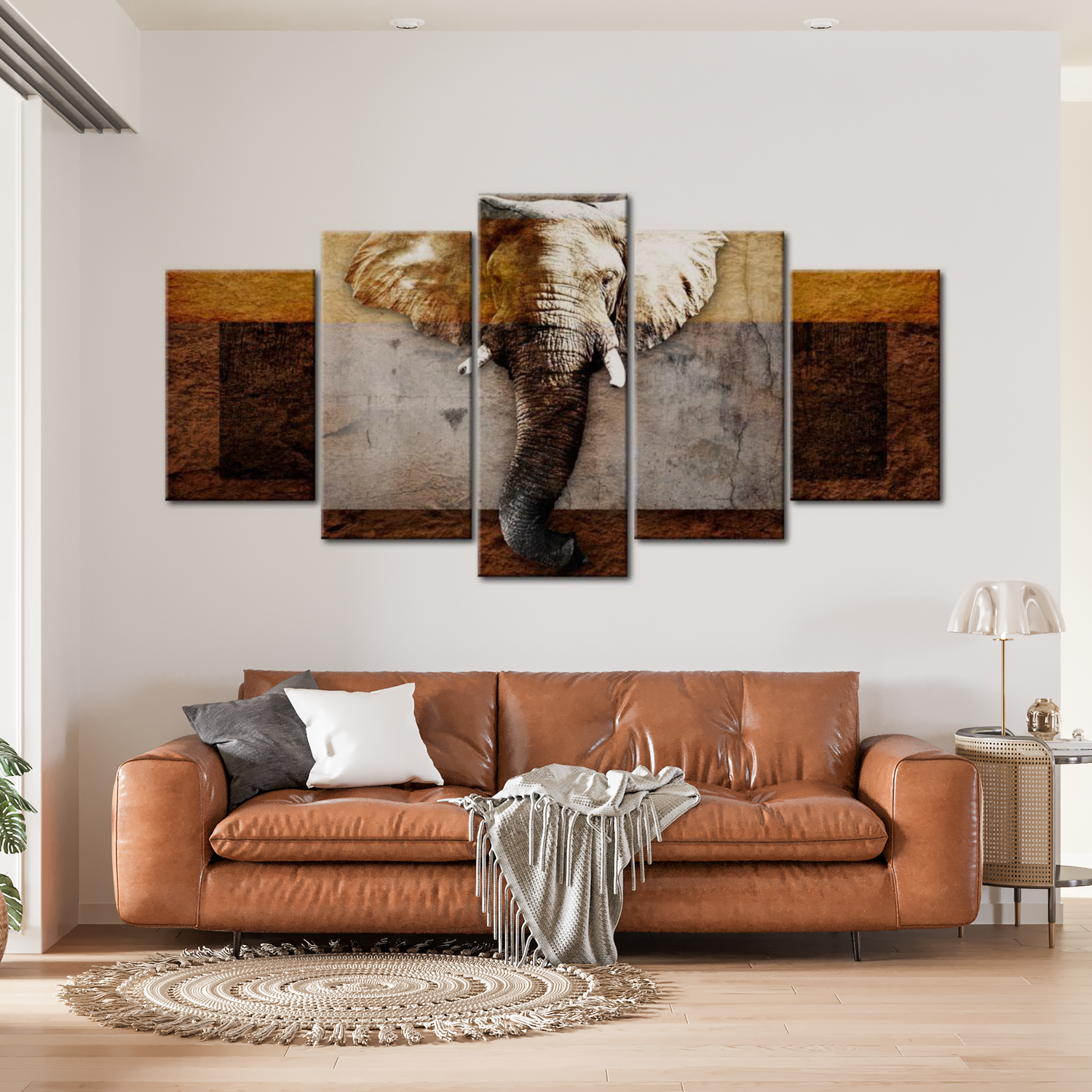 Stretched Canvas Animal Art - Strength Of Africa 40"Wx20"H