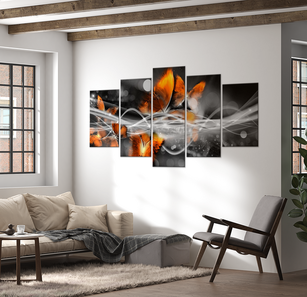 Animal Canvas Wall Art - Swarm Of Butterflies - 5 Pieces