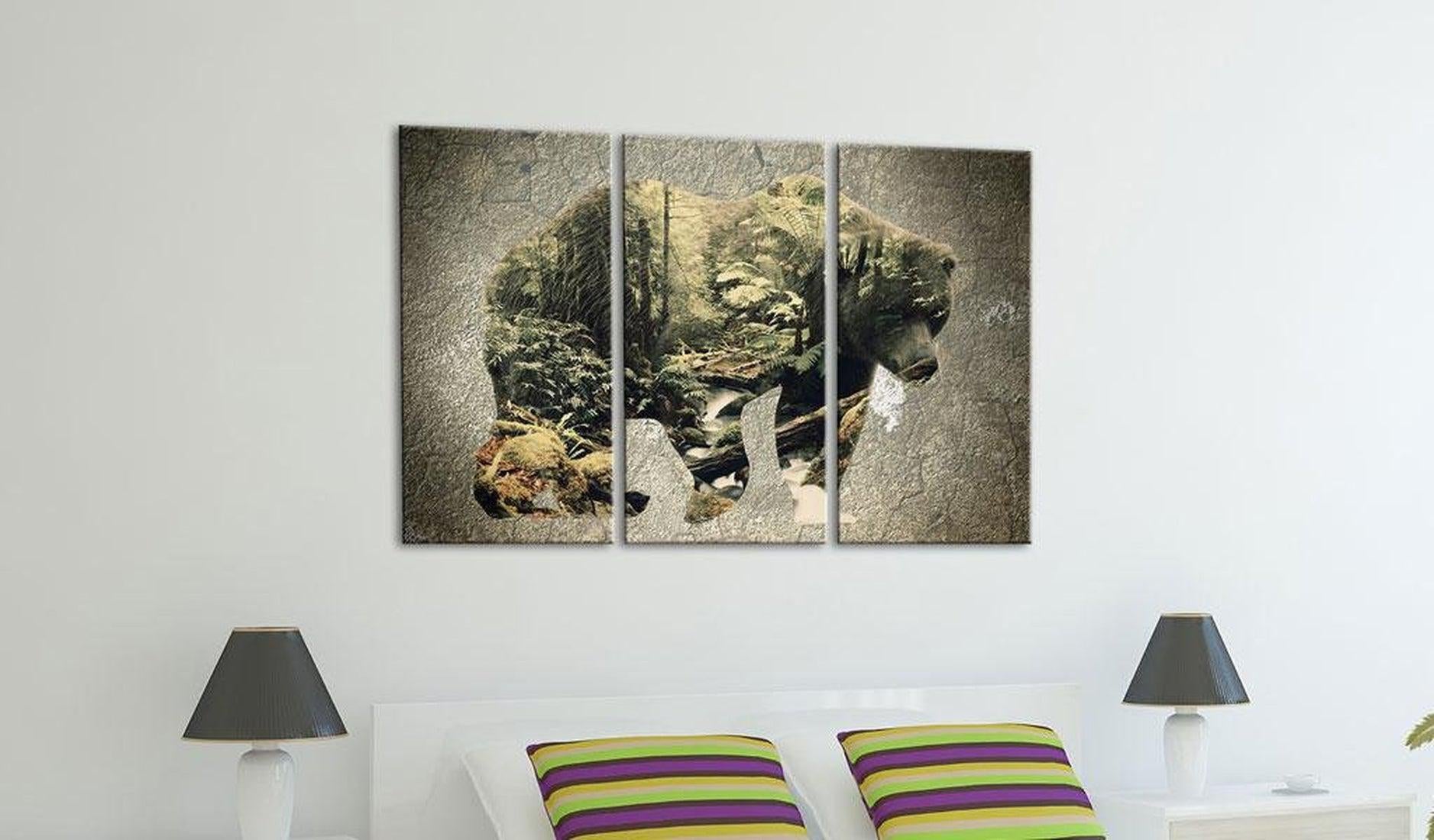 Stretched Canvas Animal Art - The Bear In The Forest