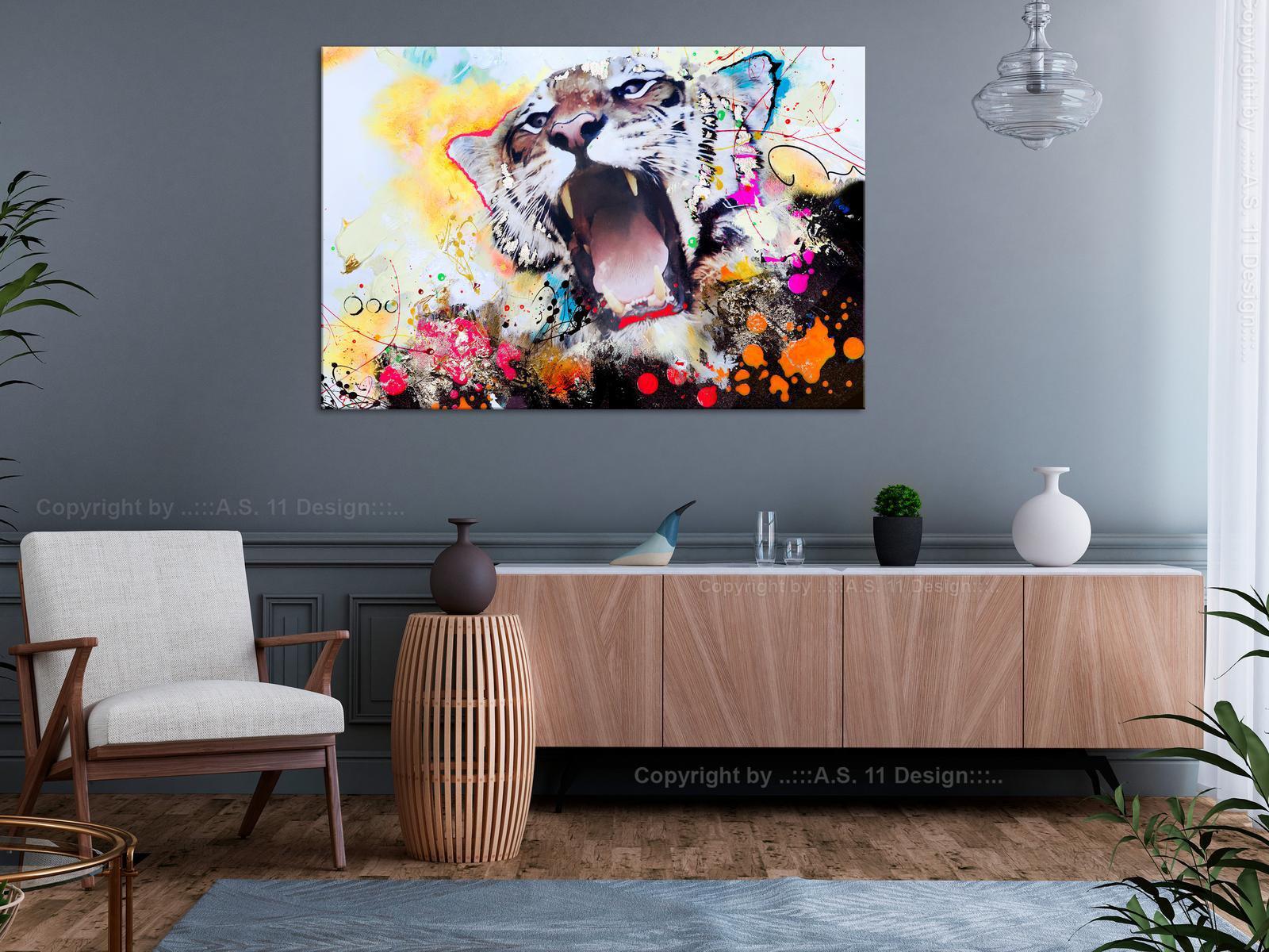 Stretched Canvas Animal Art - Tiger Roar