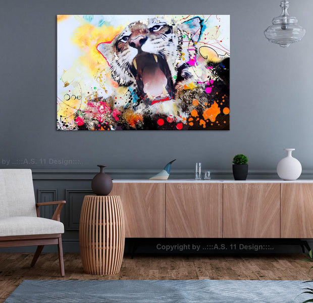 Stretched Canvas Animal Art - Tiger Roar