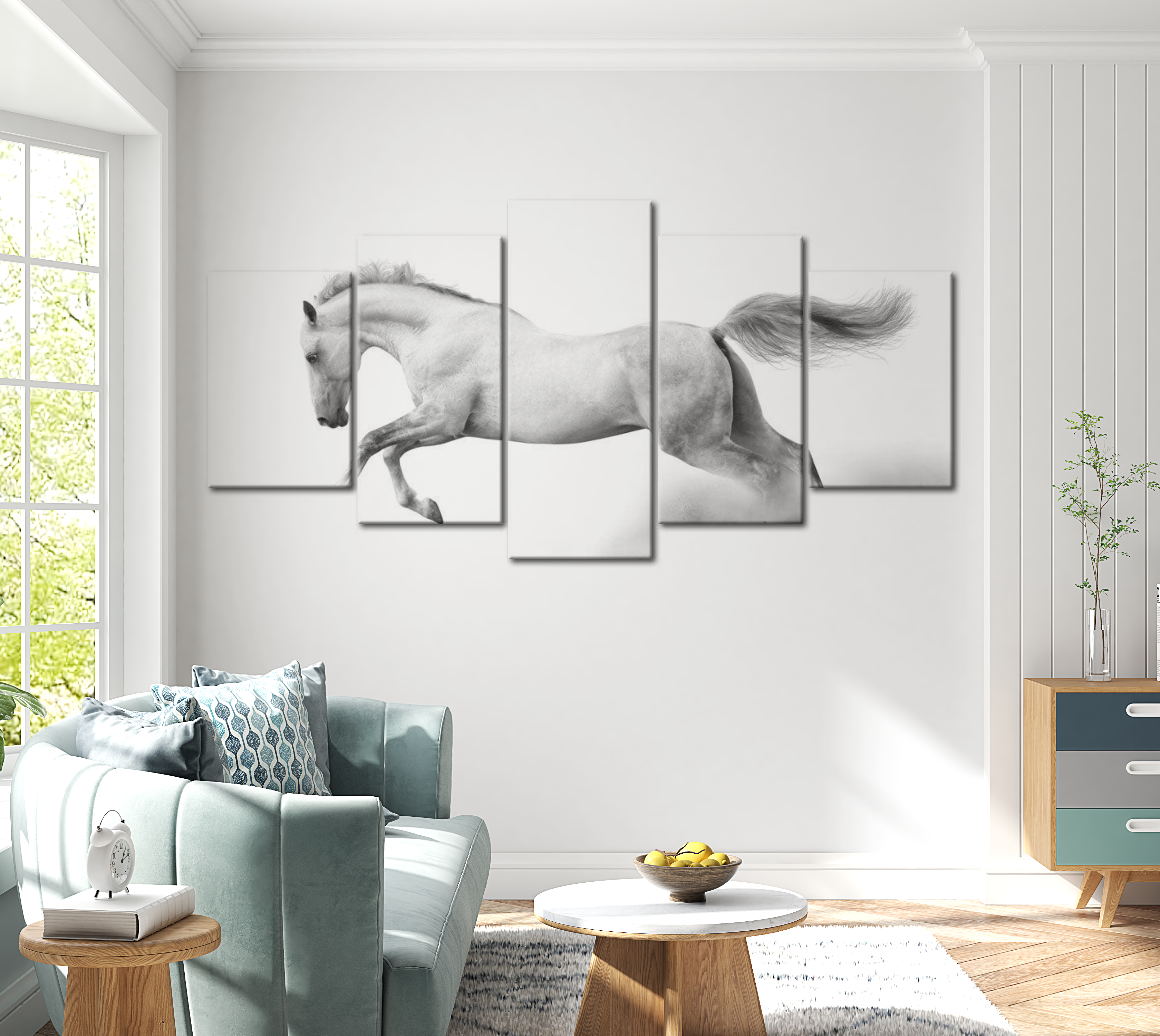 Stretched Canvas Animal Art - Horse- Passion And Freedom 40"Wx20"H