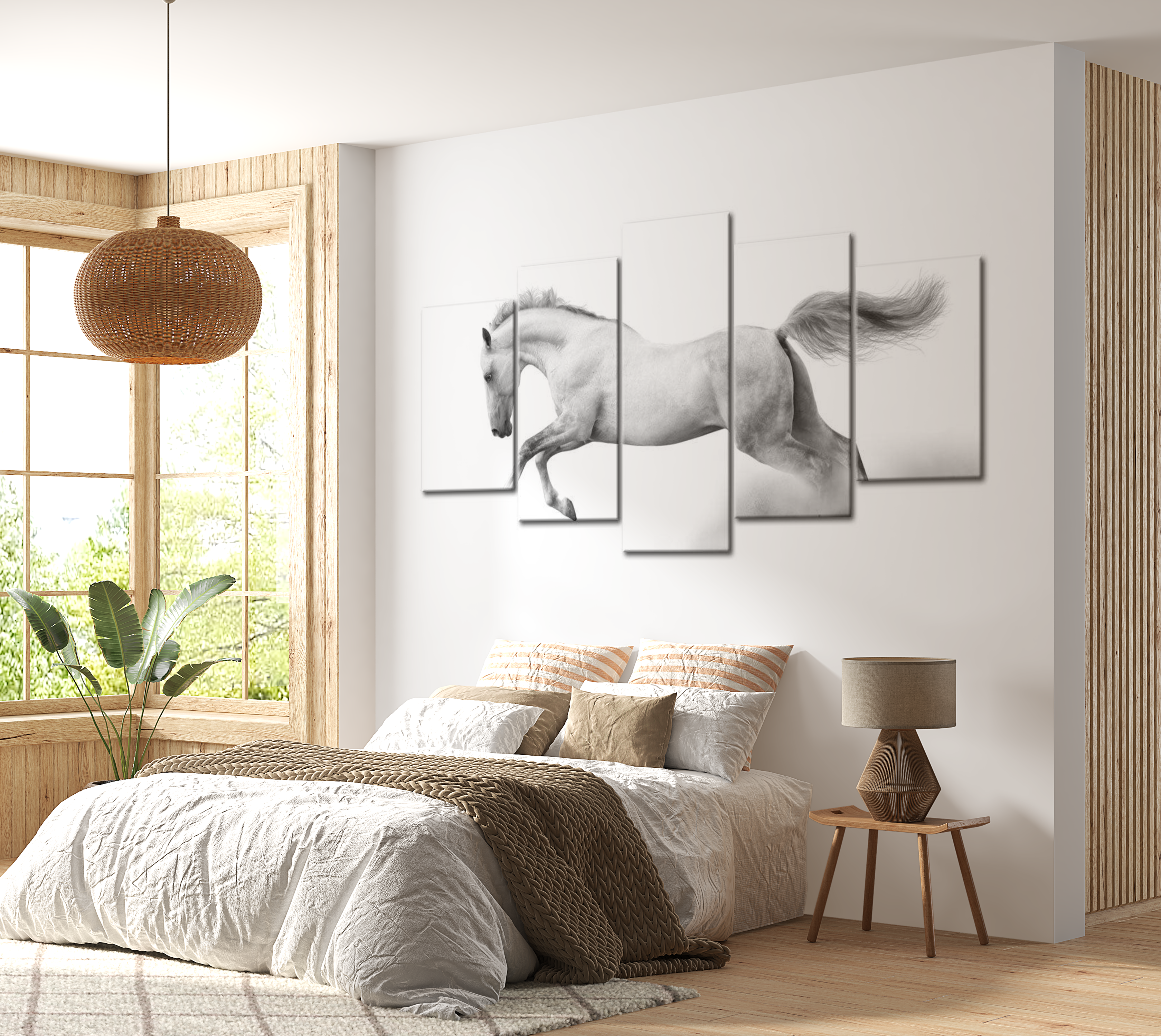 Stretched Canvas Animal Art - Horse- Passion And Freedom 40"Wx20"H