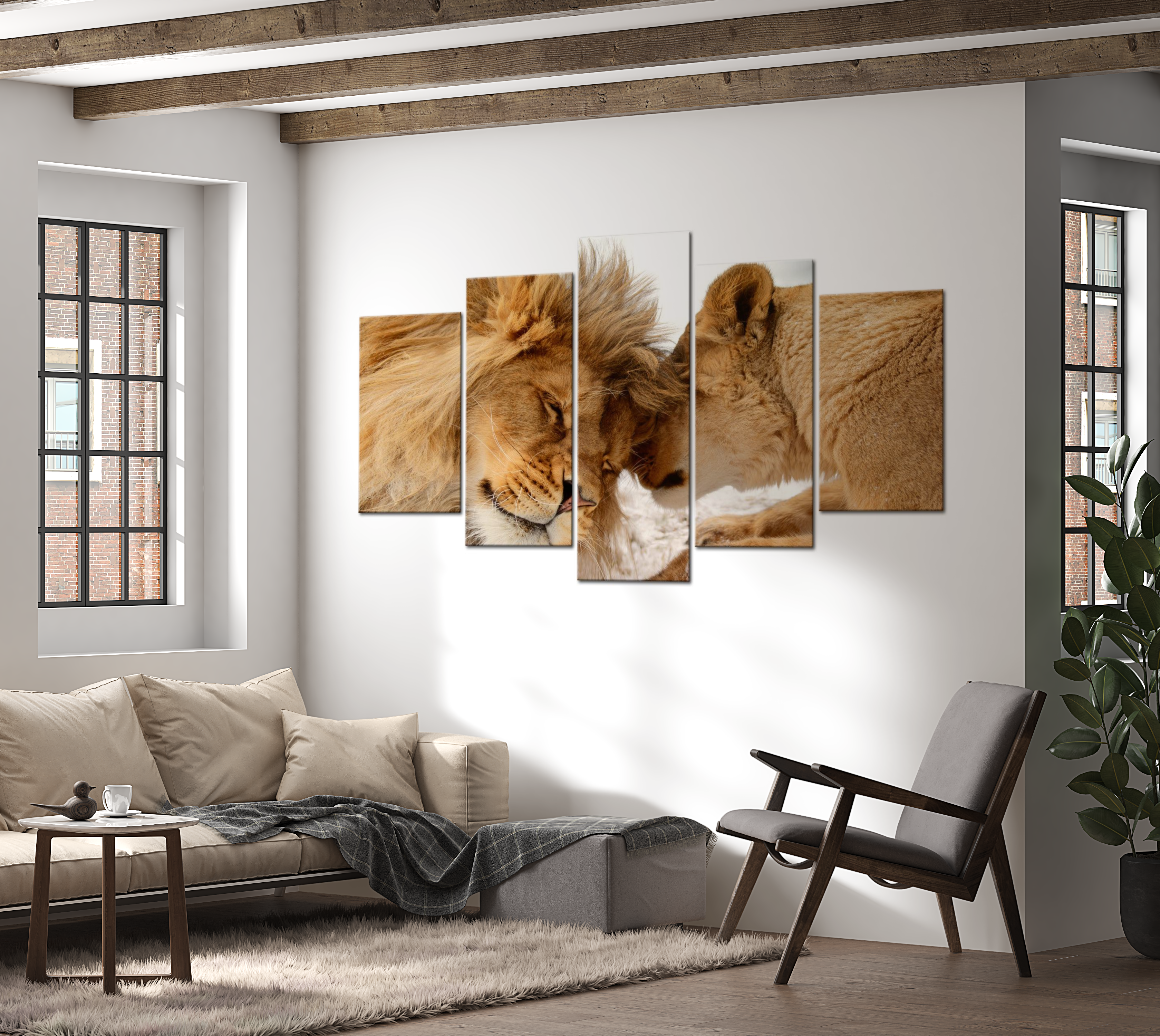 Animal Canvas Wall Art - Wild Love - 5 Pieces