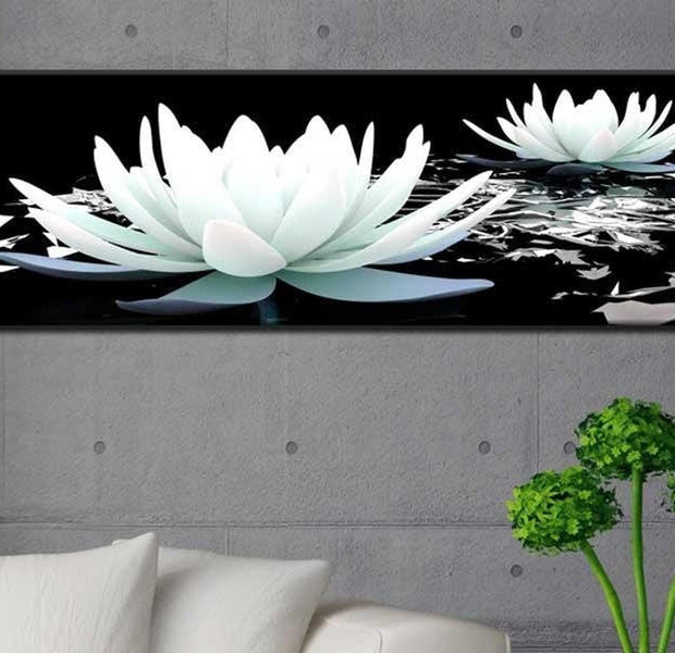 Stretched Canvas Floral Art - Alabaster Lilies