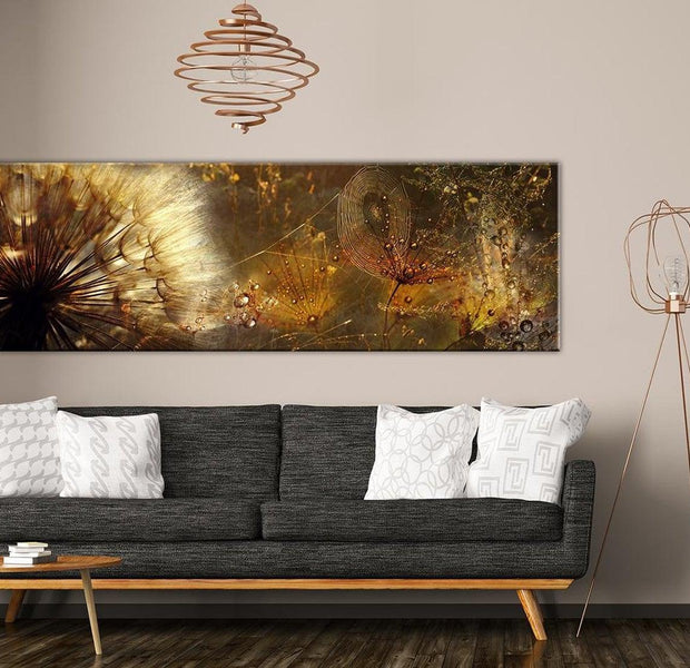 Stretched Canvas Botanical Art - Amber Dandelion Morning