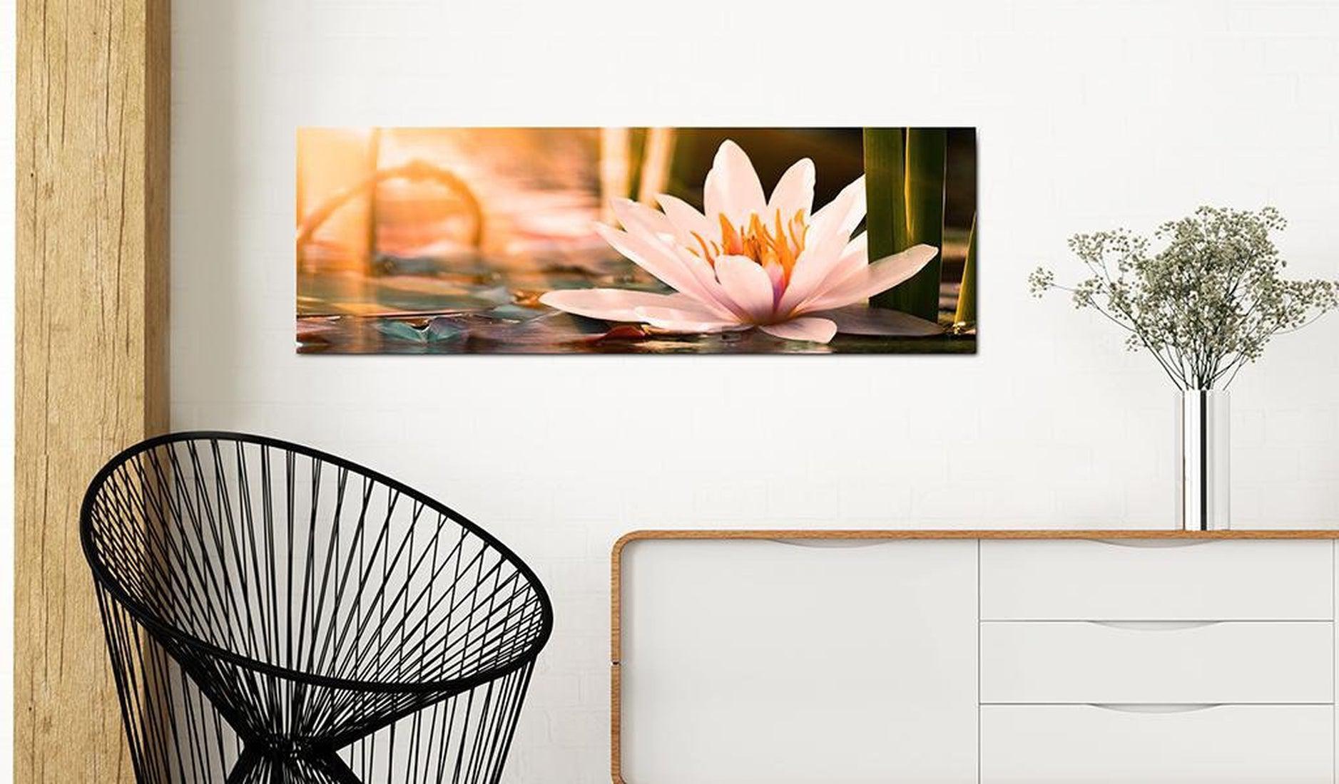 Stretched Canvas Floral Art - Beautiful Lotus