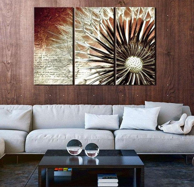 Stretched Canvas Botanical Art - Dandelion Message