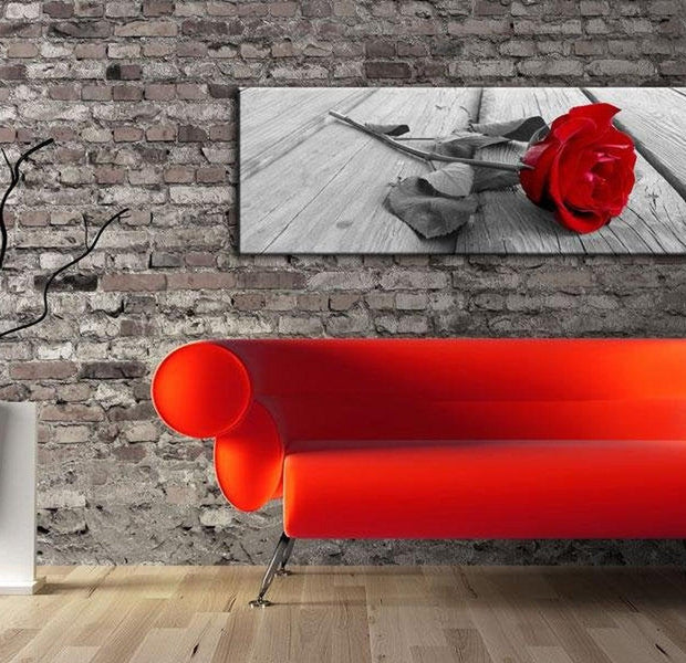 Stretched Canvas Floral Art - Carmine Rose