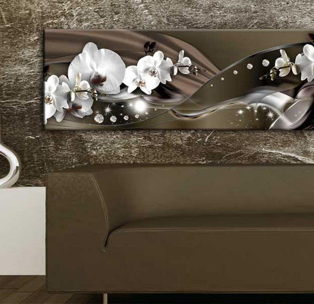Stretched Canvas Floral Art - Chocolate Dance Of Orchid