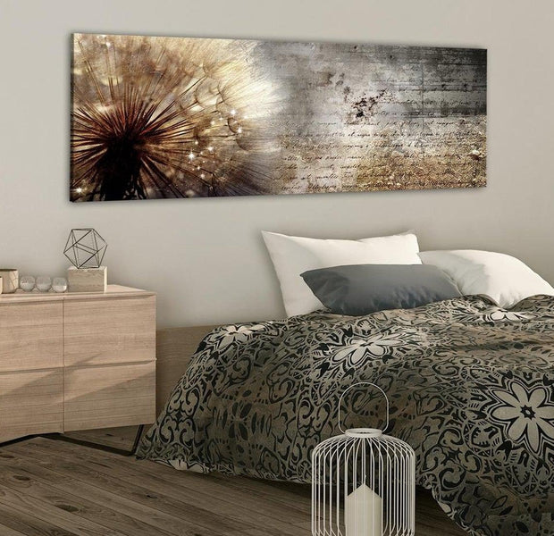 Stretched Canvas Botanical Art - Dandelion On Concrete