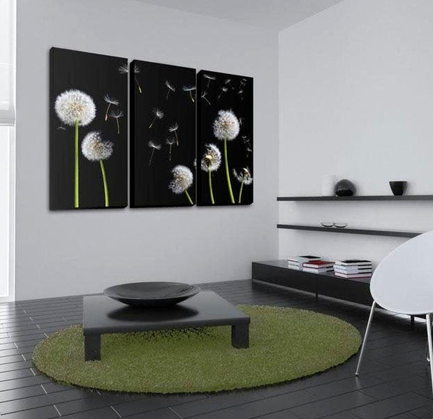 Stretched Canvas Botanical Art - Dandelions Family