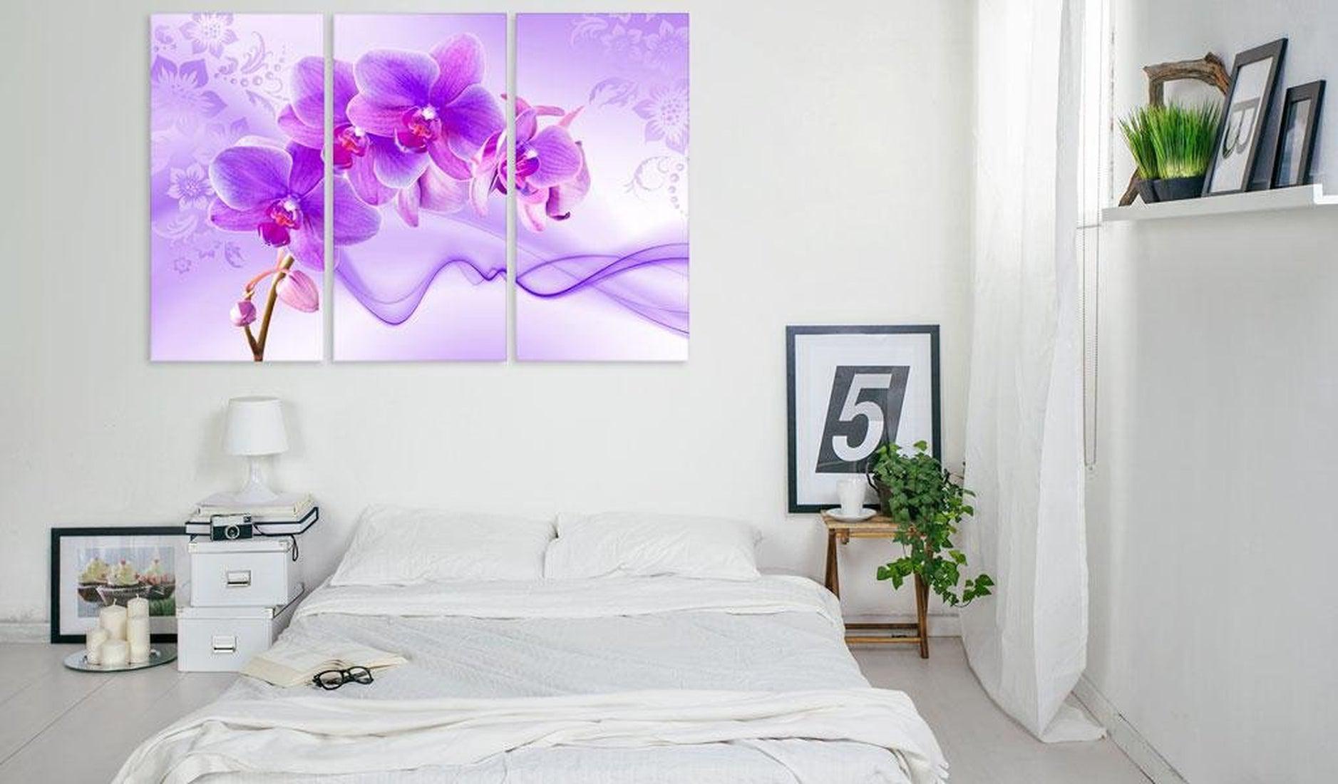 Stretched Canvas Floral Art - Ethereal Orchid - Violet