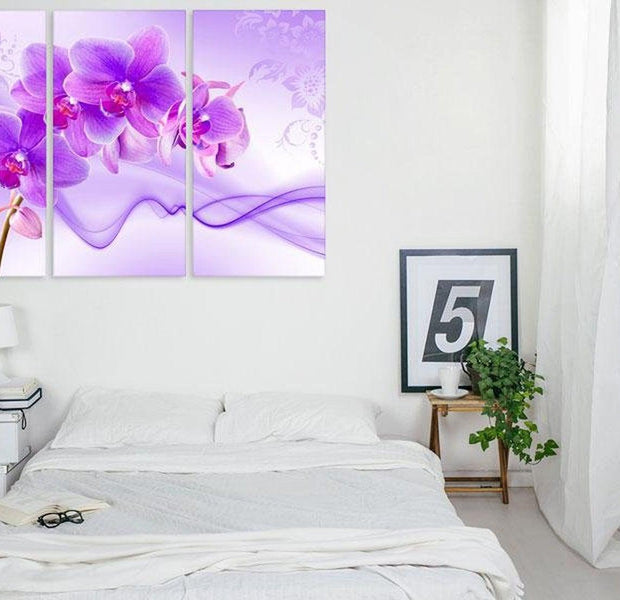 Stretched Canvas Floral Art - Ethereal Orchid - Violet