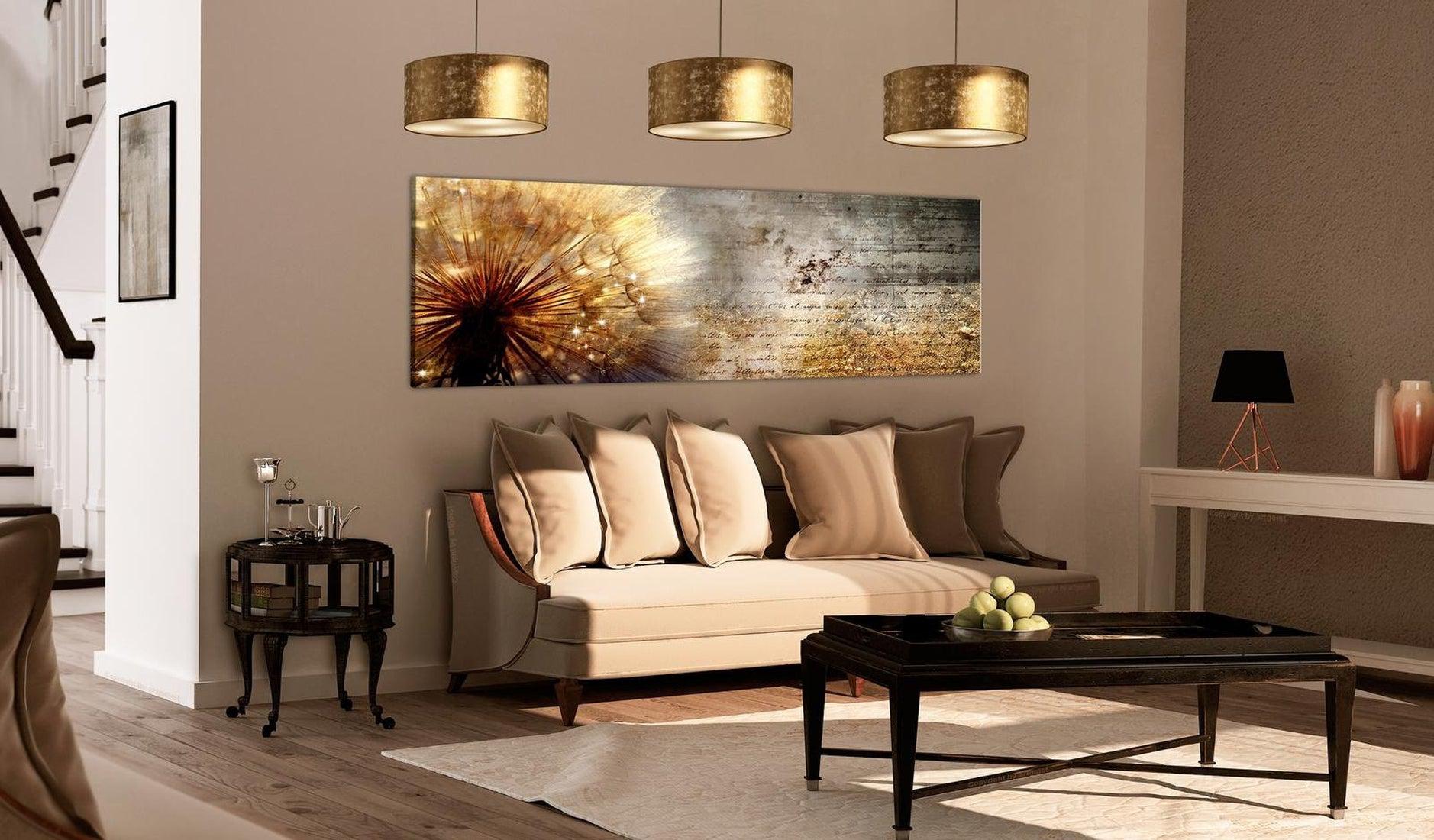 Stretched Canvas Botancial Art - Golden Dandelion