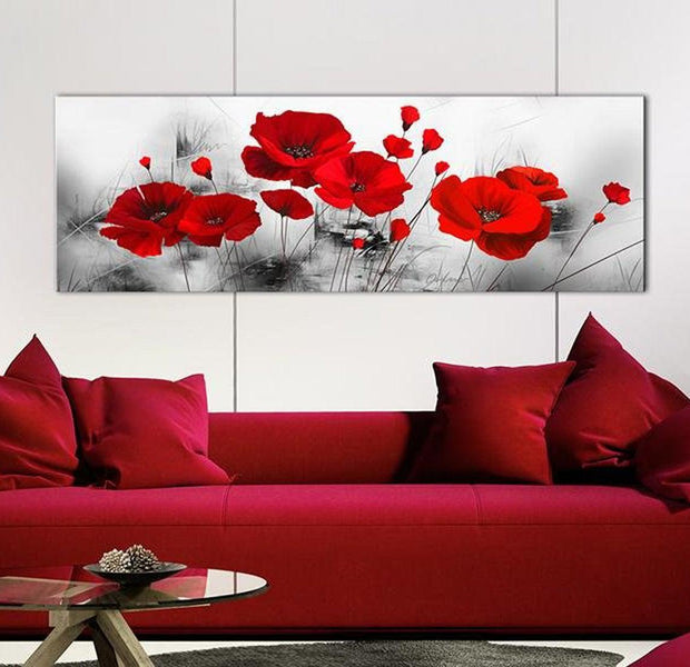 Stretched Canvas Floral Art - Grey Garden