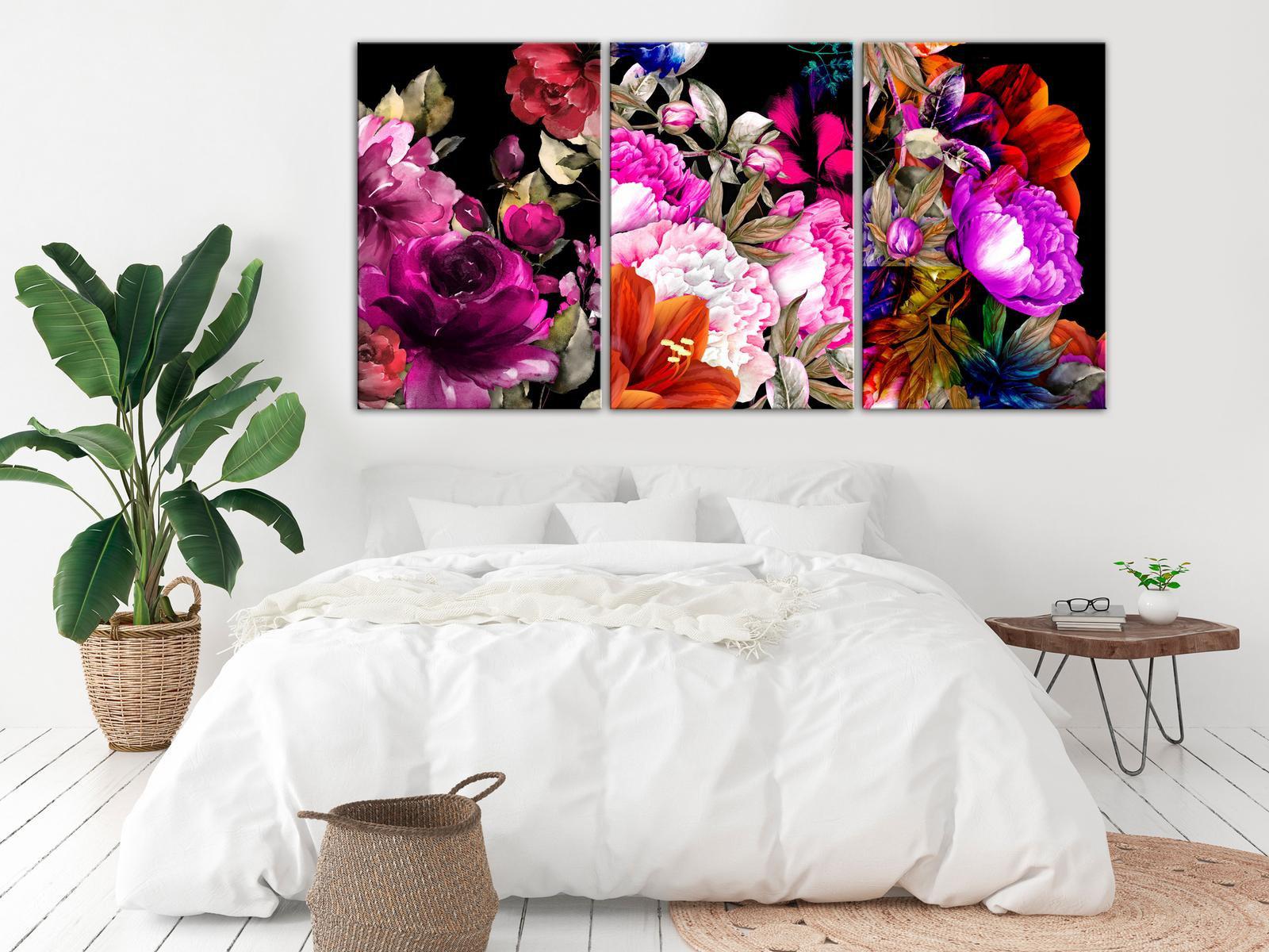 Stretched Canvas Floral Art - Holiday Bouquet