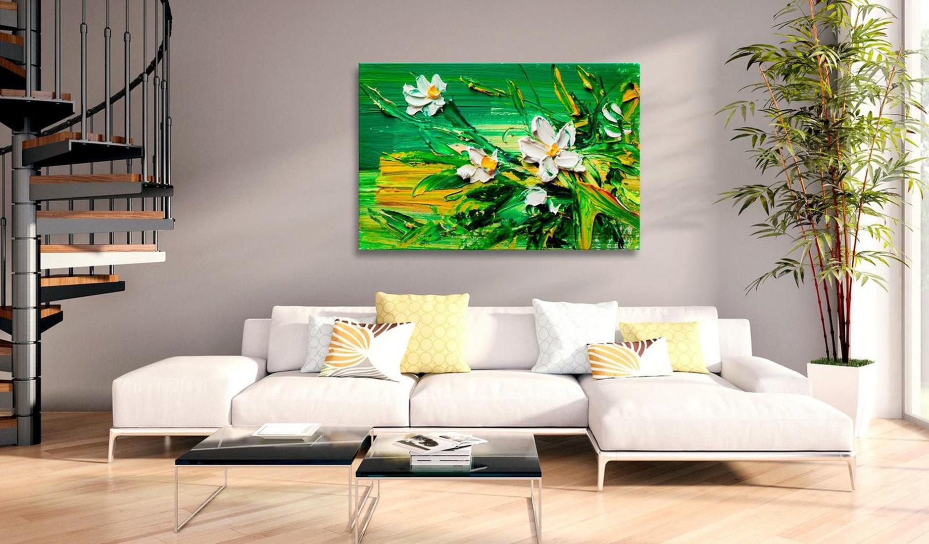 Stretched Canvas Floral Art - Impressionist Style: Flowers