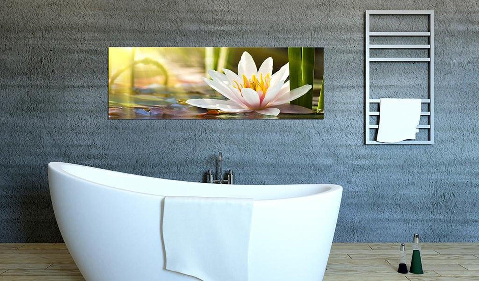 Stretched Canvas Floral Art - Lotus' Glow