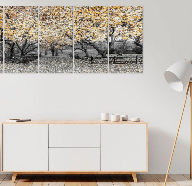 Stretched Canvas Floral Art - Magnolia Park Narrow Orange