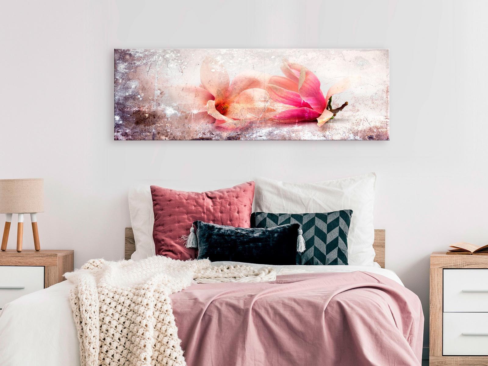 Stretched Canvas Floral Art - Magnolia Story Narrow