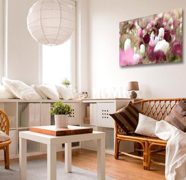 Stretched Canvas Floral Art - Meadow Of Tulips