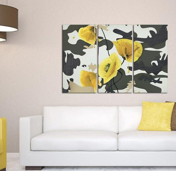 Stretched Canvas Floral Art - Painted By Poppies - Triptych