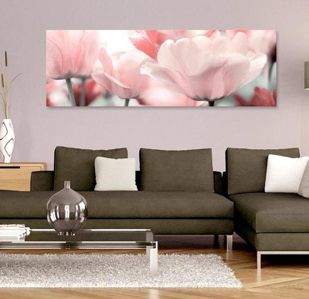 Stretched Canvas Floral Art - Pink Tulips