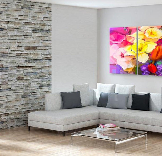Stretched Canvas Floral Art - Rainbow Bouquet