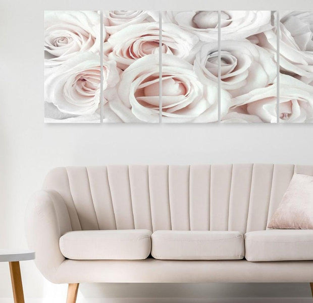 Stretched Canvas Floral Art - Satin Rose Narrow Pink