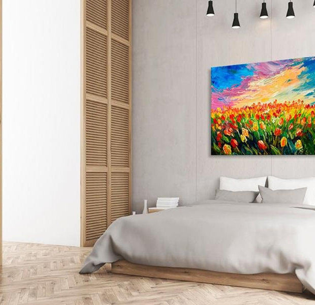 Stretched Canvas Floral Art - Sea Of Tulips
