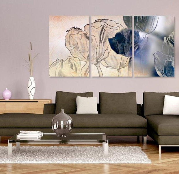 Stretched Canvas Floral Art - Sketch Of Tulips